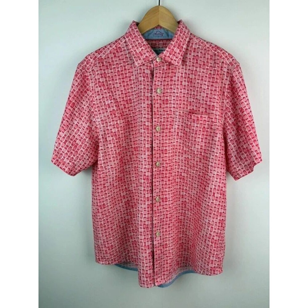Tommy Bahama Coconut Point Sandbar Printed Button Down Shirt, Pink, M